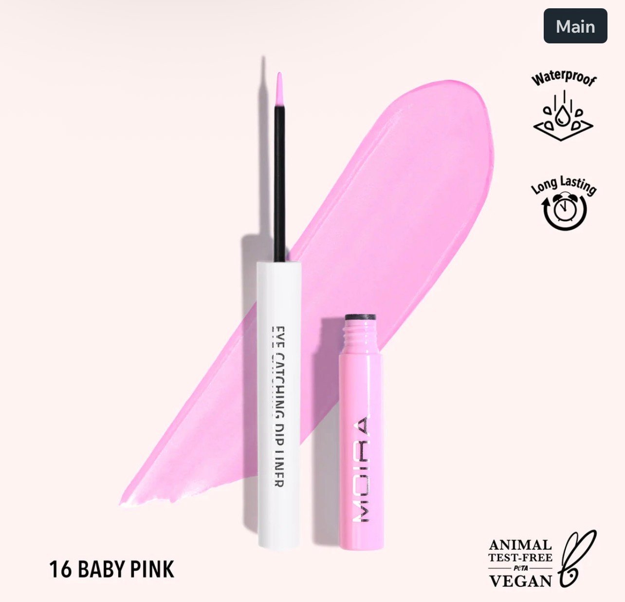 Moira EYE CATCHING DIP LINER (016, BABY PINK)