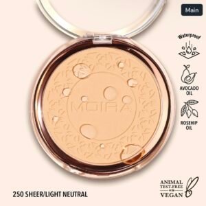 Moira compact powder shade 250 sheer light